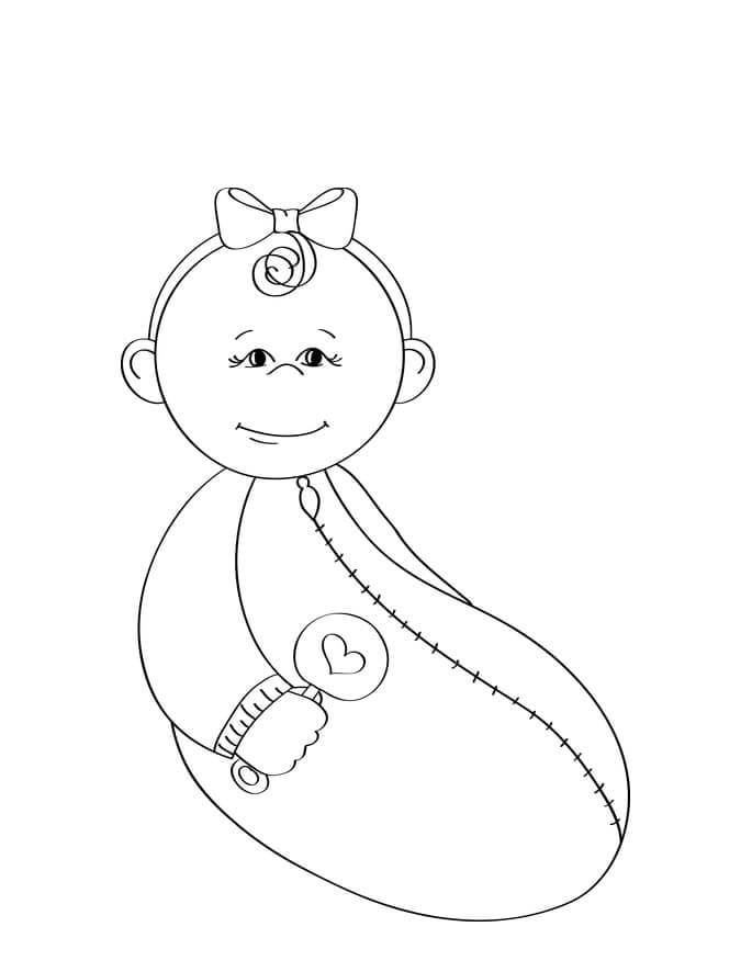 Dibujo de Bebé Normal para Colorear