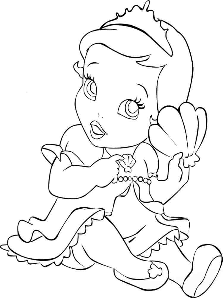 Dibujo de Bebé Princesa para Colorear