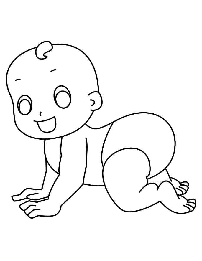 Dibujo de Bebé Sencillo para Colorear