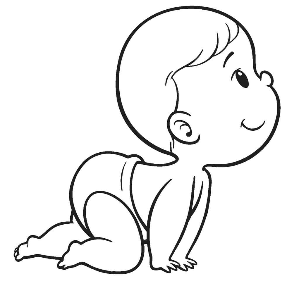 Dibujo de Bebé Sonriente para Colorear