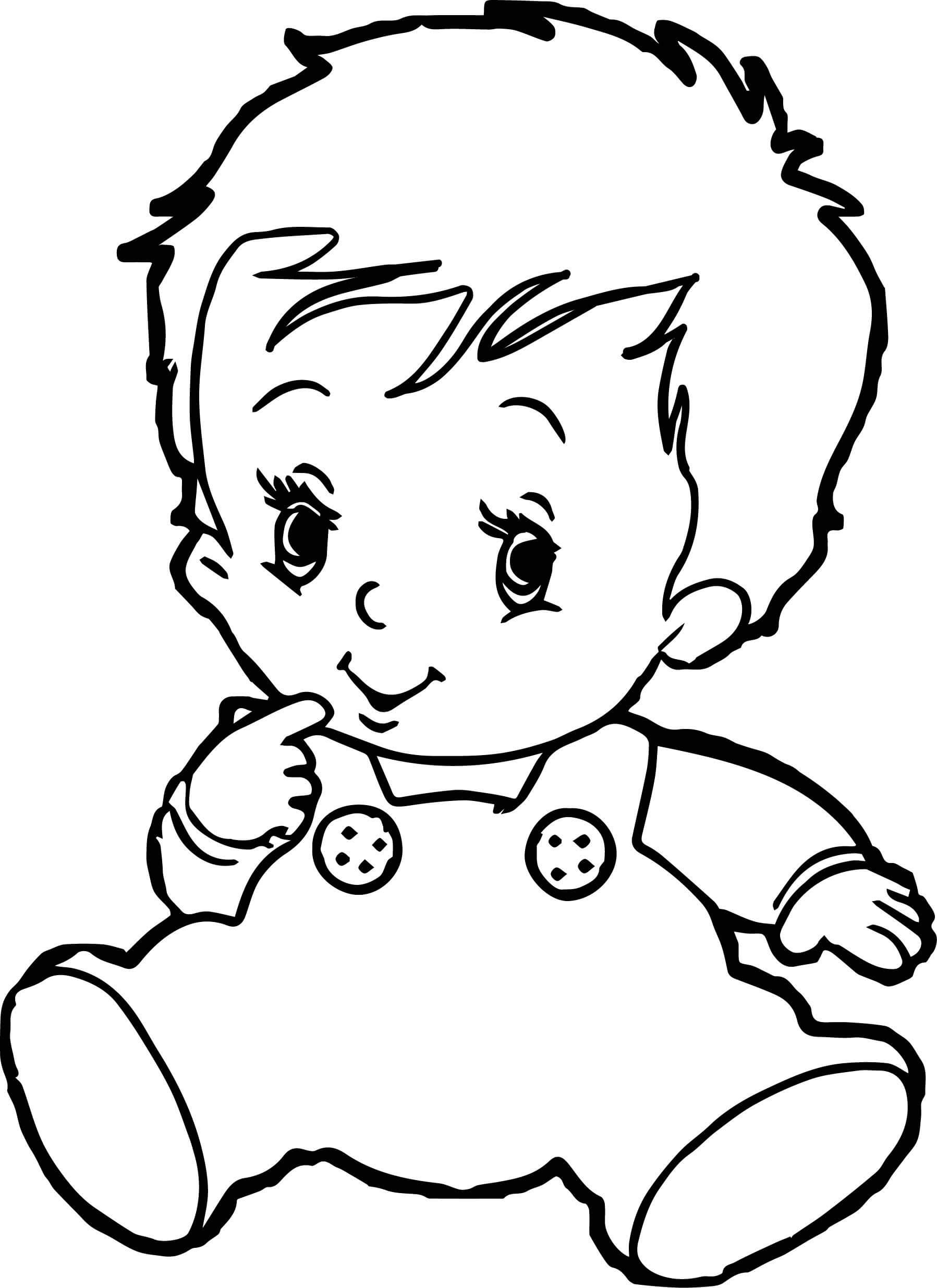 Dibujo de Bebé Sentado para Colorear