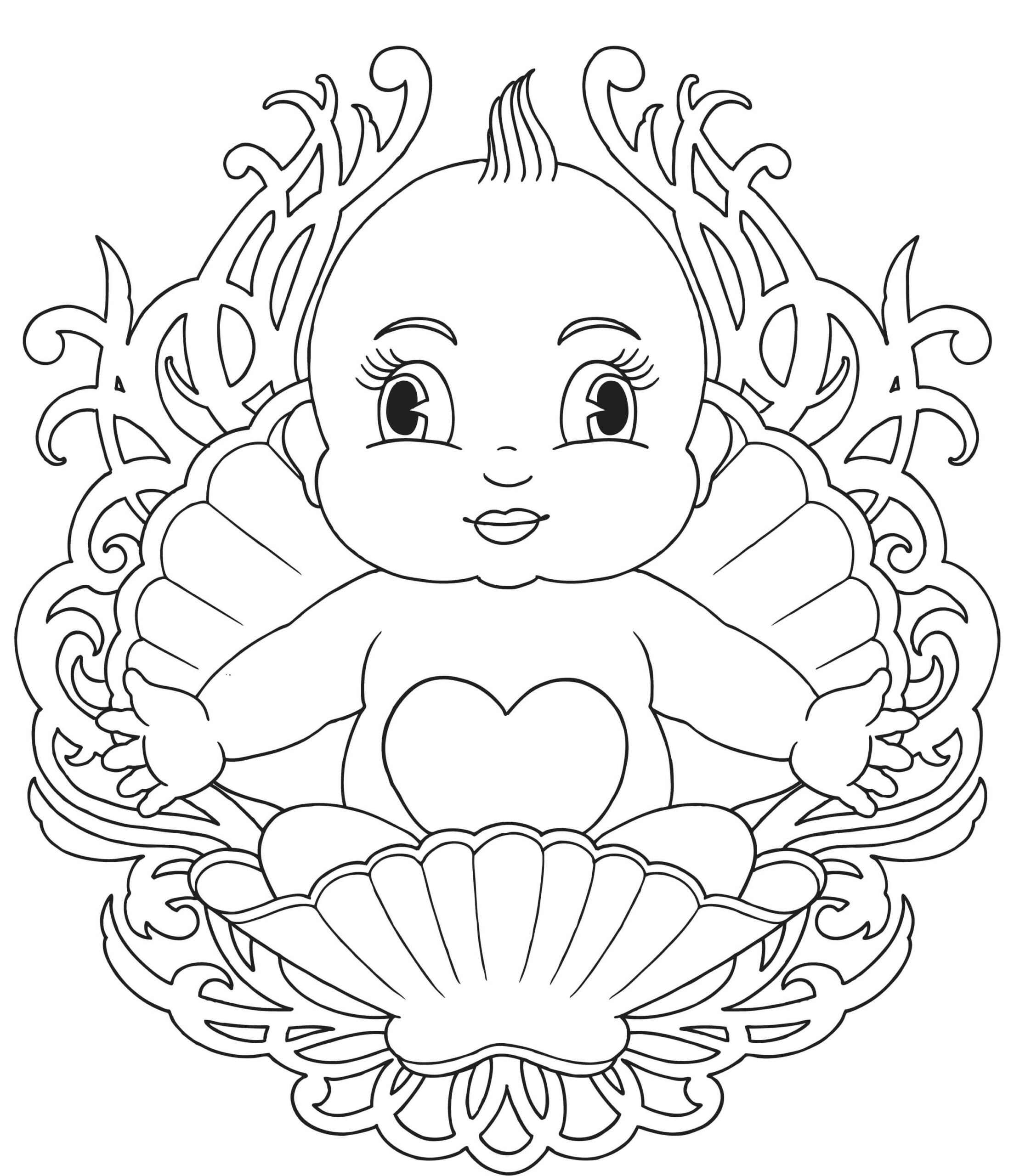 Dibujo de El bebé Es para Adulto Scaled para Colorear