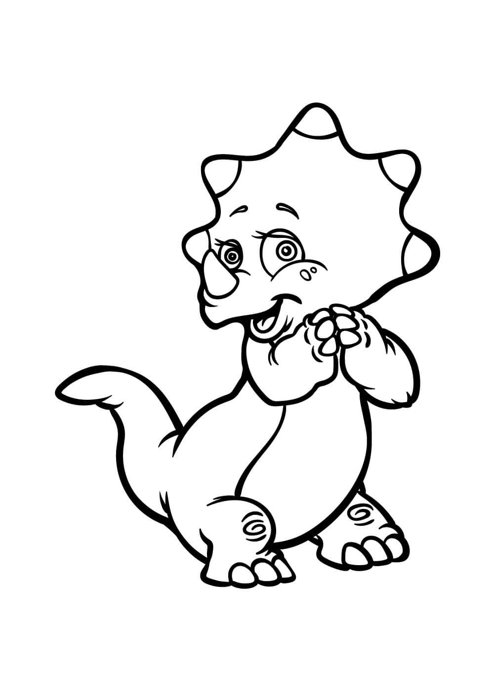 Dibujo de Lindo bebé Dinosaurio para Colorear