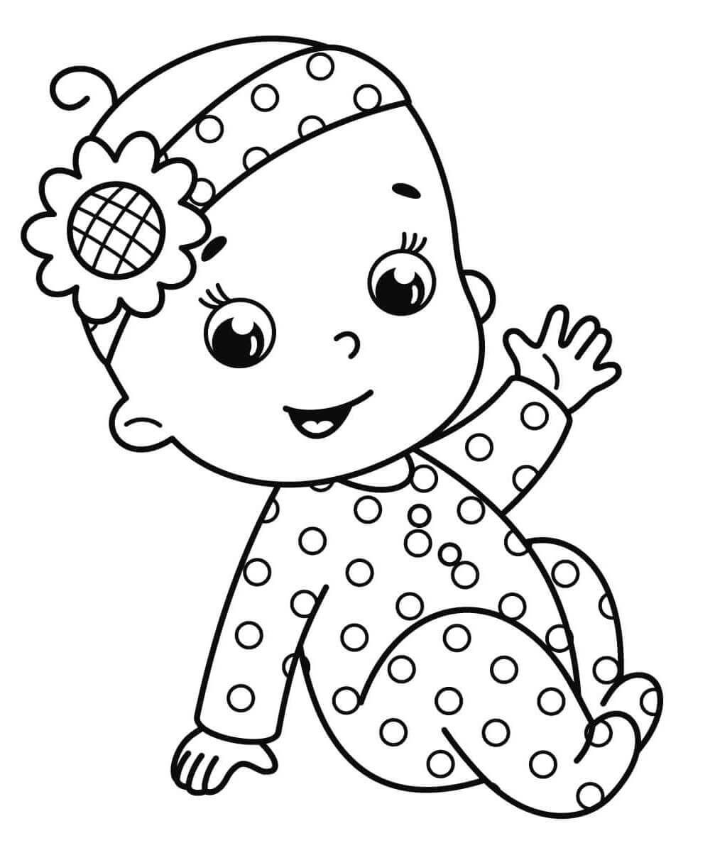 Dibujo de Nena Ondulacion Mano para Colorear