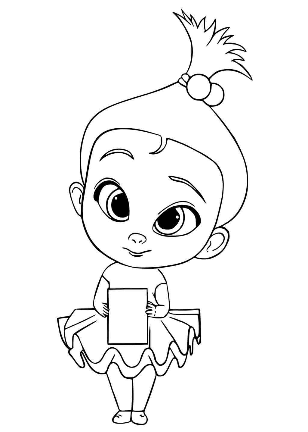 Dibujo de Niña de Dibujos Animados para Colorear