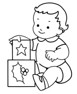 Dibujo de Niños Jugando Rompecabezas para Colorear