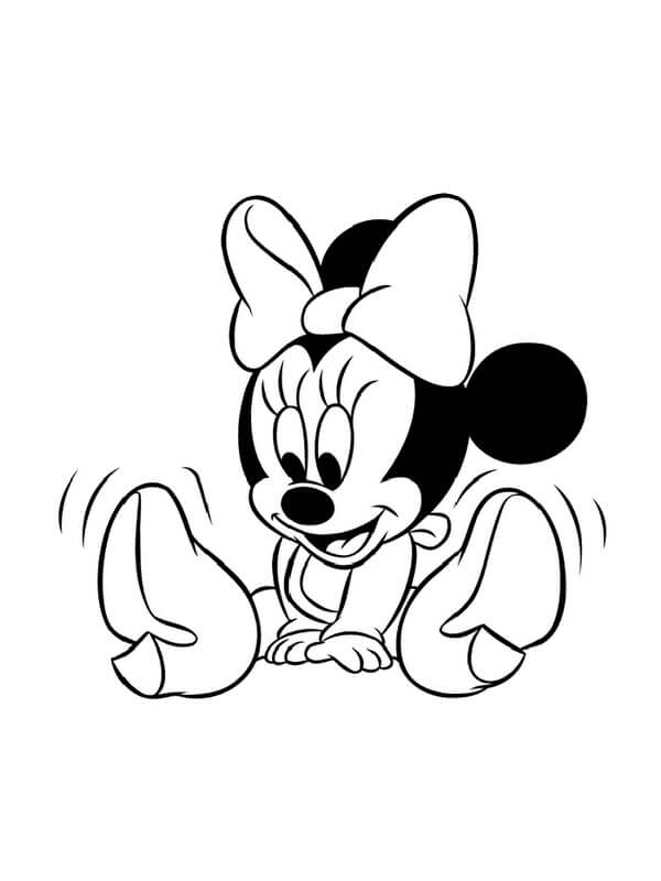 Dibujo de Ratón Minnie bebé para Colorear