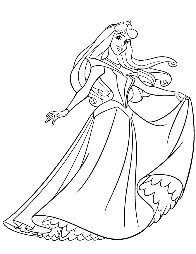 Dibujo de Hermosa Aurora para Colorear