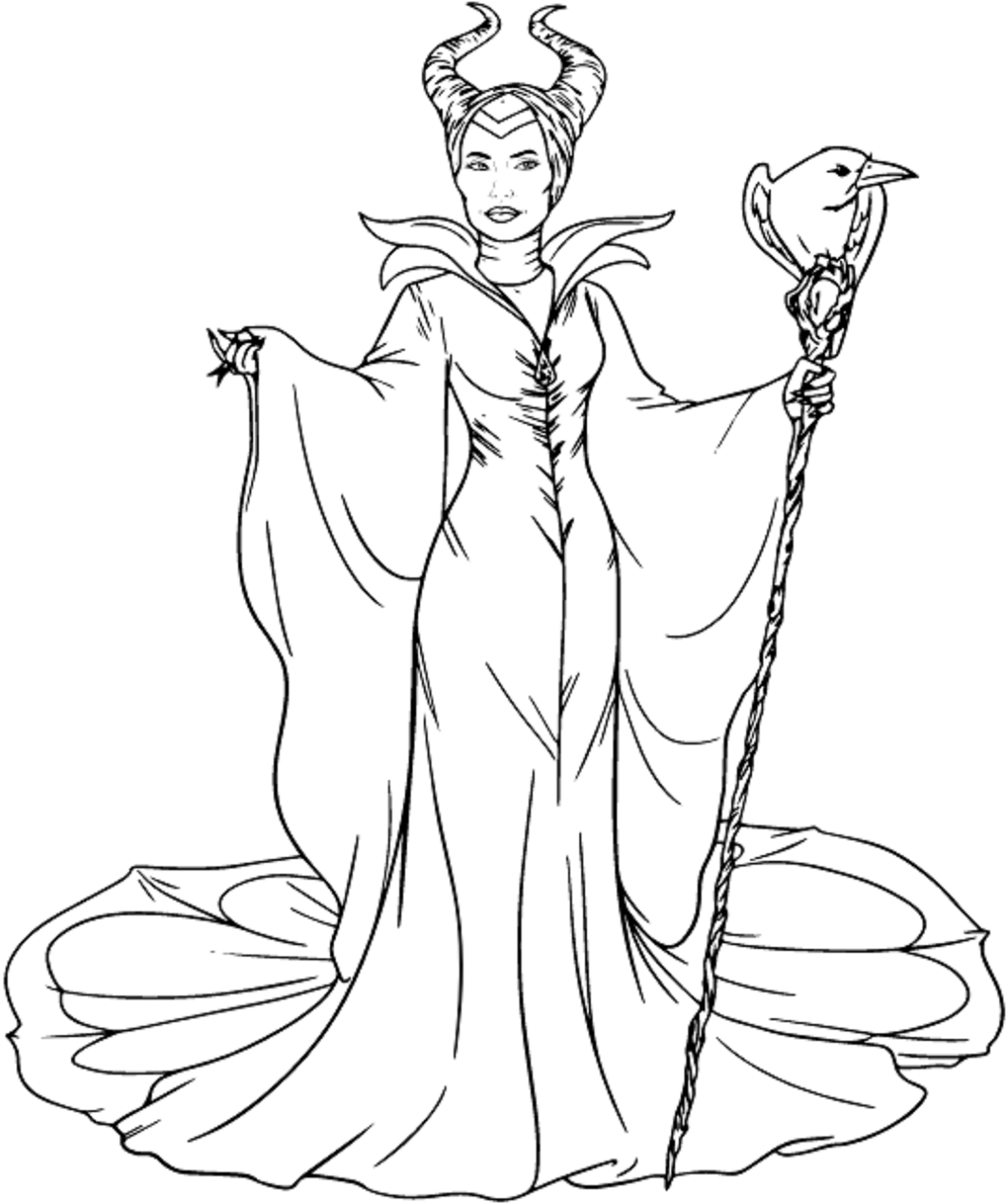 Dibujo de Malefica en la Bella Durmiente para Colorear