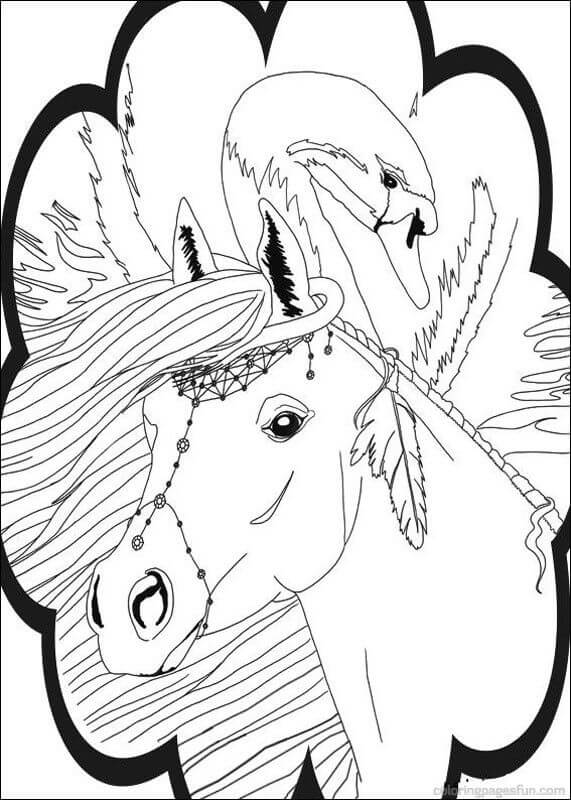 Dibujo de Bella Sara el Caballo Mgico para Colorear