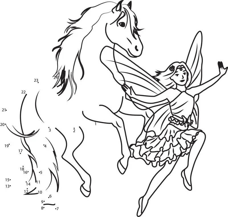 Dibujo de Bella Sara Punto a Puntos para Colorear
