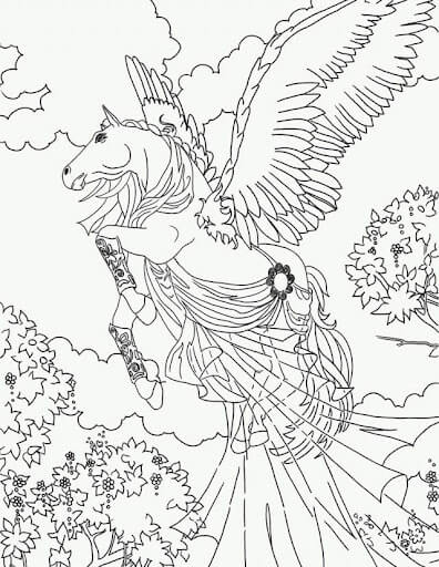 Dibujo de Bella Sara Volando para Colorear