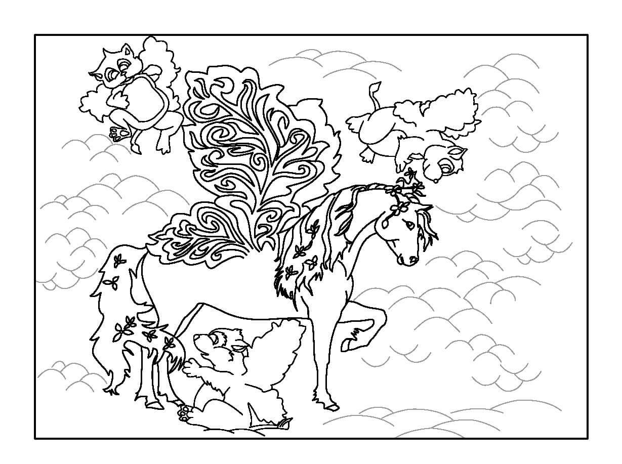Dibujo de Bella Sara y Amigos para Colorear