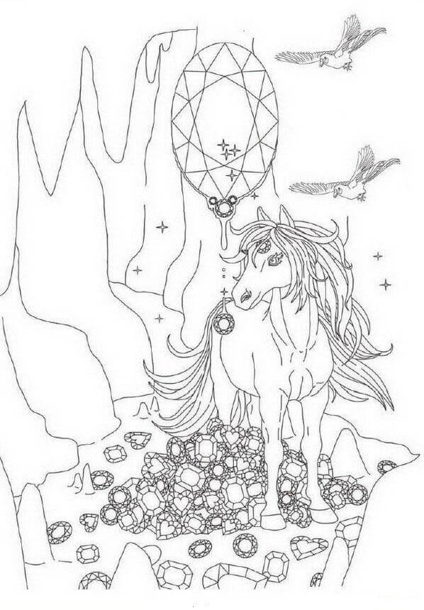 Dibujo de Bella con Diamantes para Colorear