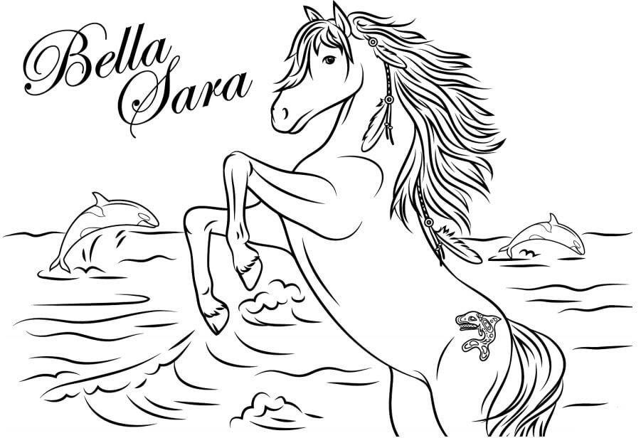 Dibujo de Bella de Unicornio para Colorear