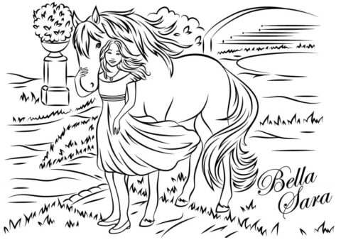 Dibujo de Sara y Bella para Colorear