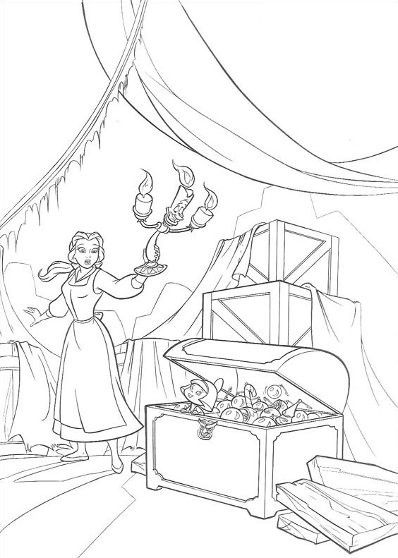 Dibujo de Belle en el Almacen para Colorear