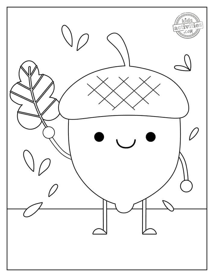 Dibujo de Bellota Sonriendo para Colorear