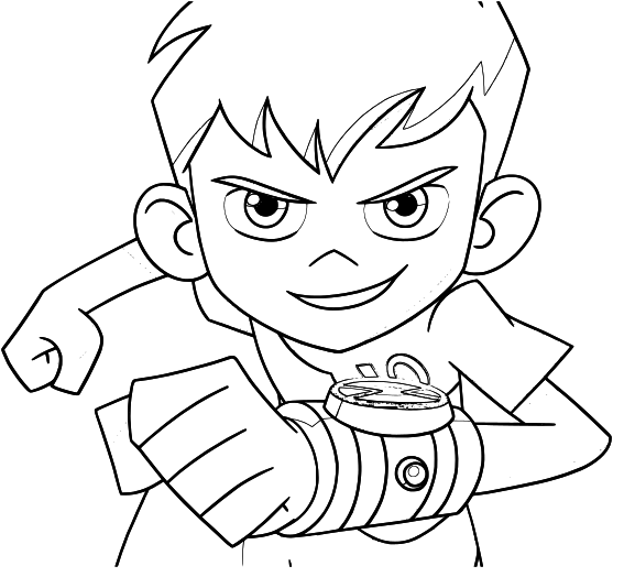 Dibujo de Ben 10 Riendo para Colorear
