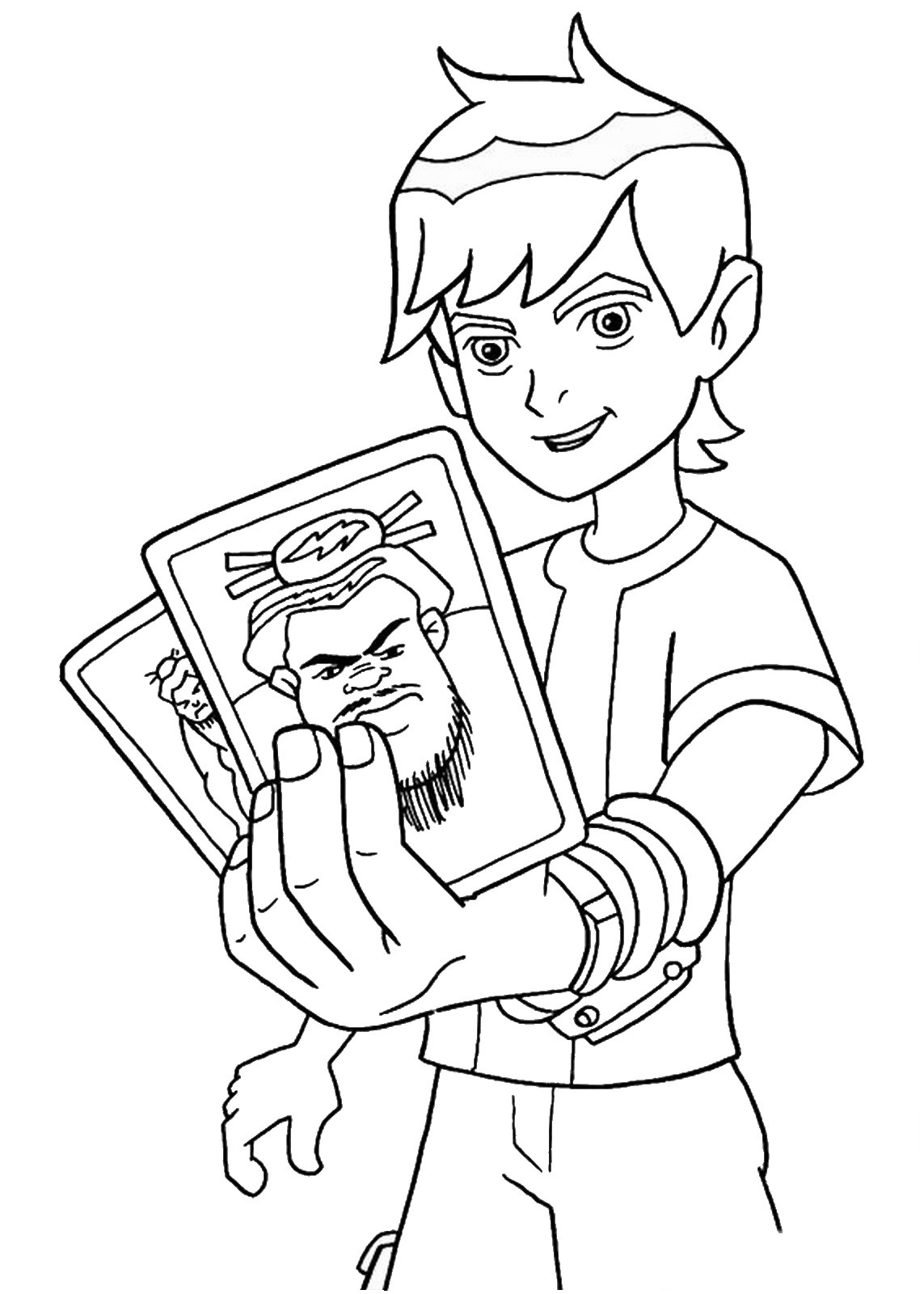 Dibujo de Ben con Cartas de Sumo para Colorear