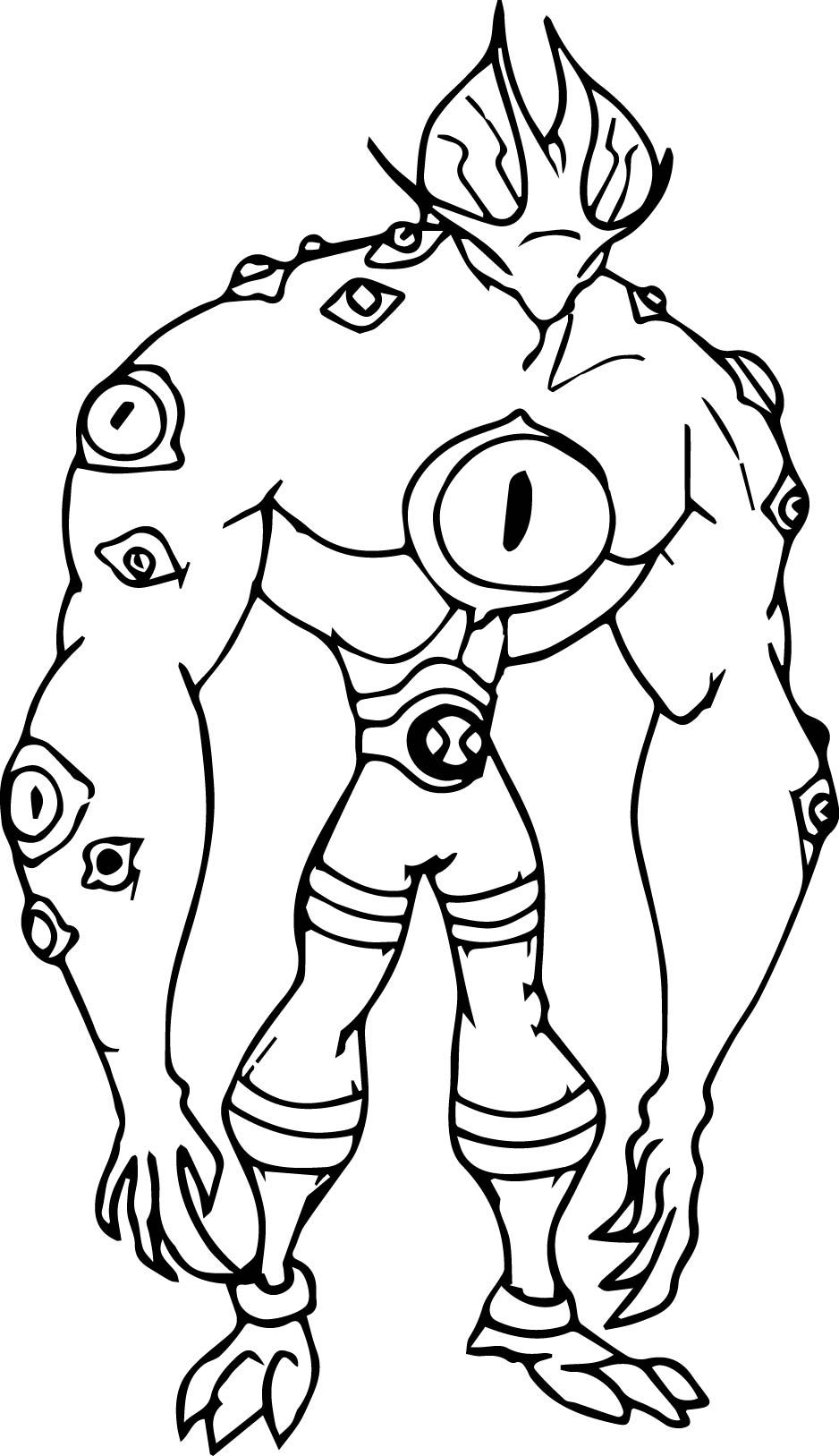 Dibujo de Chico de Ojos Espeluznantes para Colorear