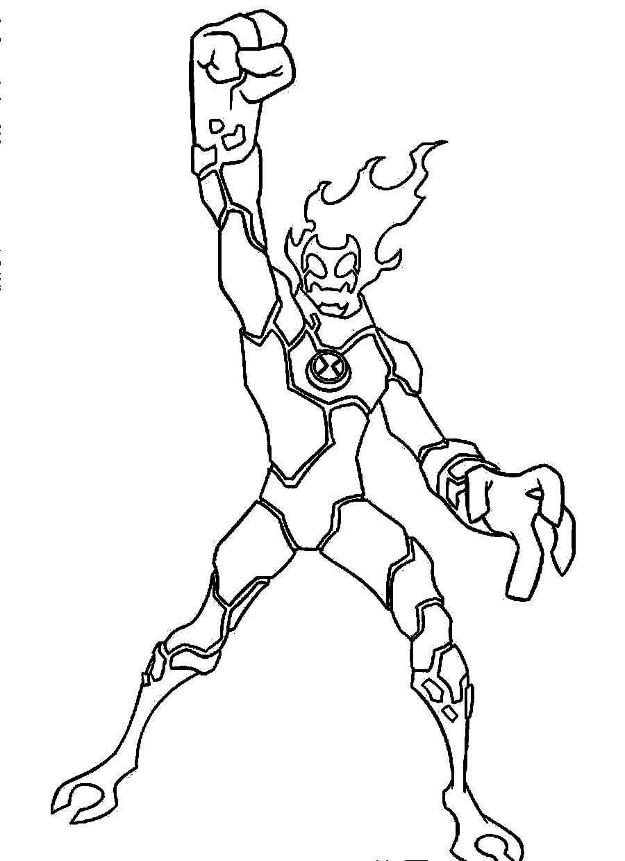 Dibujo de Heatblast Impresionante para Colorear