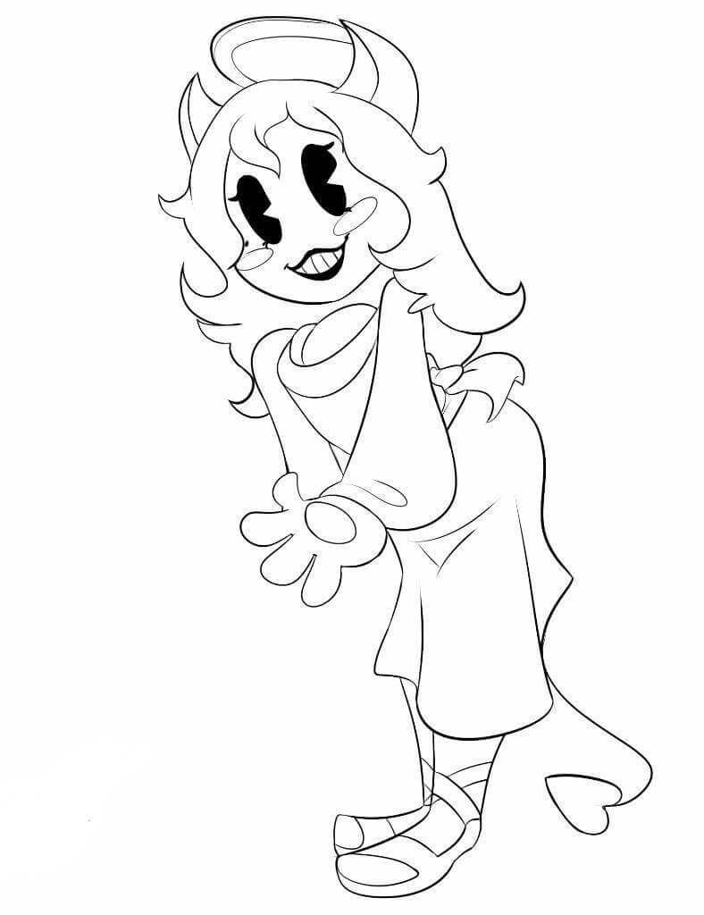 Dibujo de Alice ángel Sonriendo para Colorear