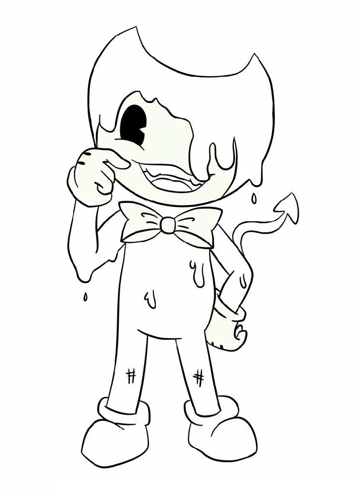 Dibujo de Bendy con Labios Encantadores para Colorear