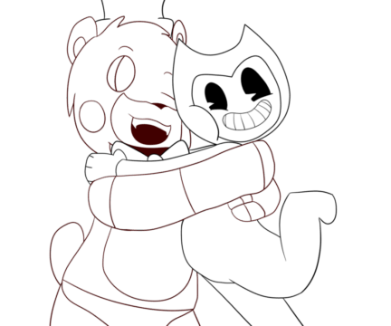 Dibujo de Bendy y Freddy para Colorear