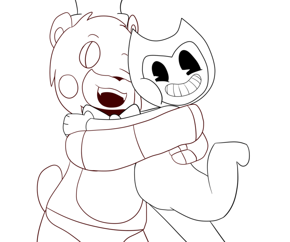 Dibujo de Bendy y Freddy para Colorear