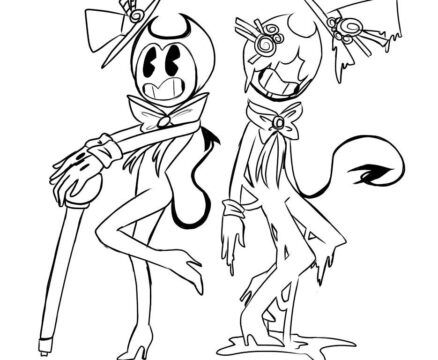 Dibujo de Bendy y fusión Bendy para Colorear