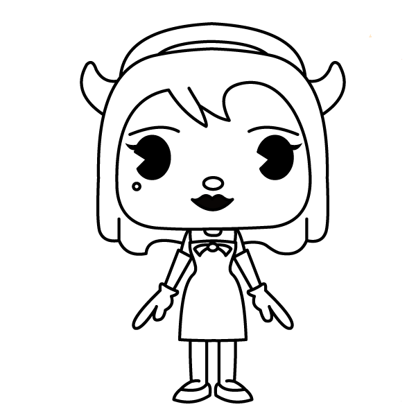 Dibujo de Chibi Alice ángel para Colorear