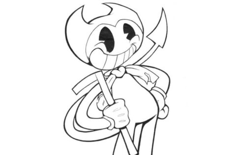 Dibujo de Feliz Bendy para Colorear