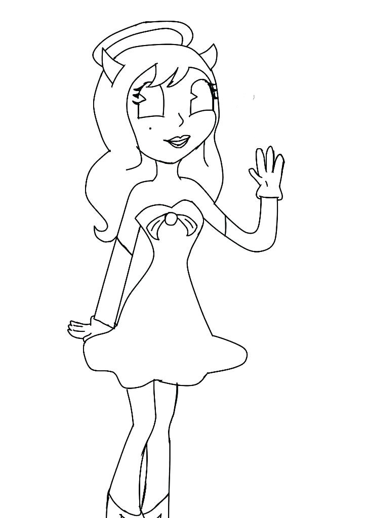 Dibujo de Preciosa Alice ángel para Colorear