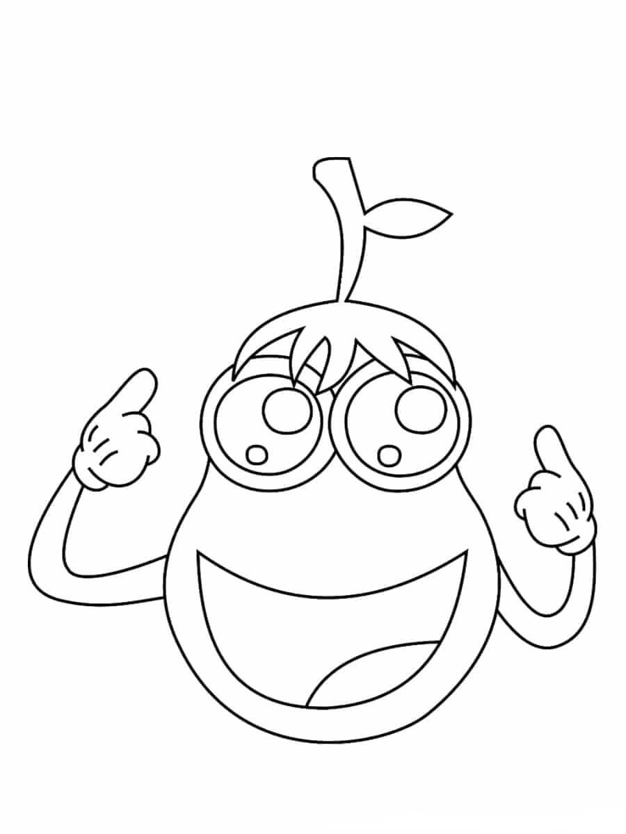 Dibujo de Berenjena Divertido para Colorear