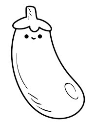 Dibujo de Berenjena Sonriendo para Colorear