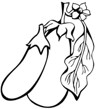 Dibujo de Dos Berenjenas para Colorear