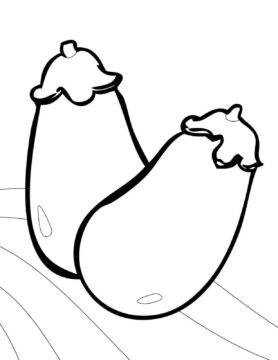 Dibujo de Dos Berenjenas Bsicas para Colorear