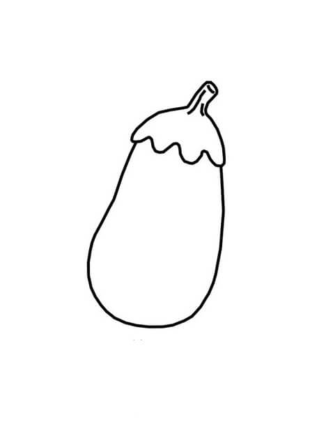 Dibujo de La Berenjena Es Morada para Colorear