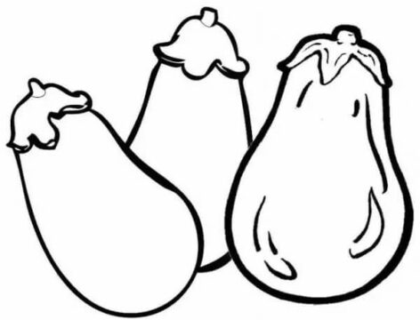 Dibujo de Tres Berenjenas para Colorear