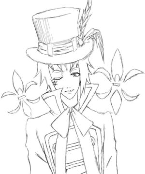 Dibujo de Edward Midford de Mayordomo Negro para Colorear