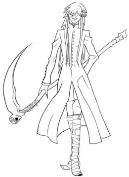 Dibujo de Enterrador de Mayordomo Negro Guapo para Colorear