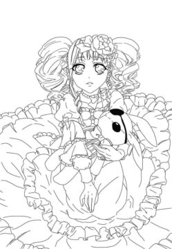 Dibujo de Lizzy de Mayordomo Negro para Colorear