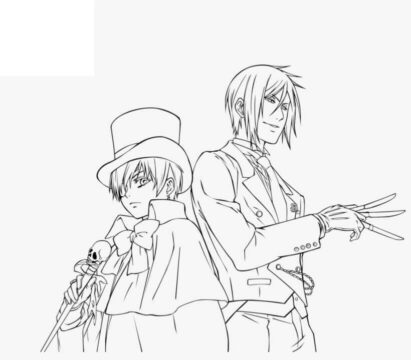Dibujo de Sebastian y Ciel para Colorear
