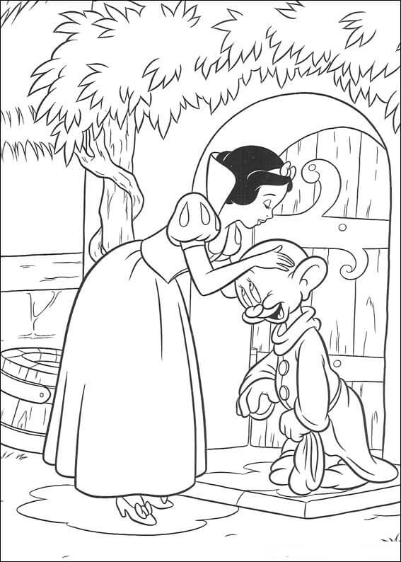 Dibujo de Adorable Blancanieves para Colorear