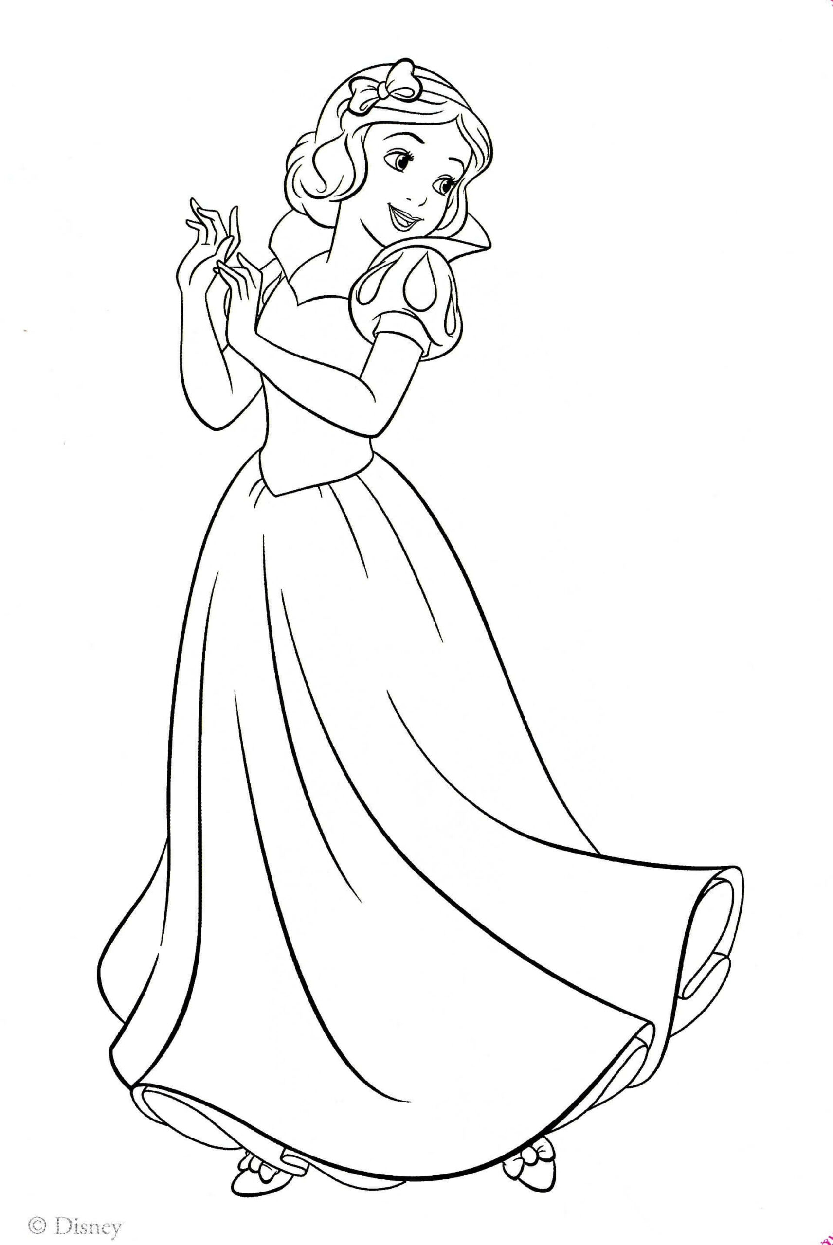 Dibujo de Blancanieves Sonriendo para Colorear