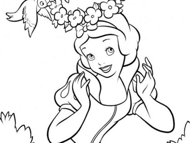 Dibujo de Cara Blanca Como la Nieve Esponjosa para Colorear