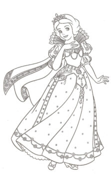 Dibujo de Hermosa Nieve Blanca 2 para Colorear