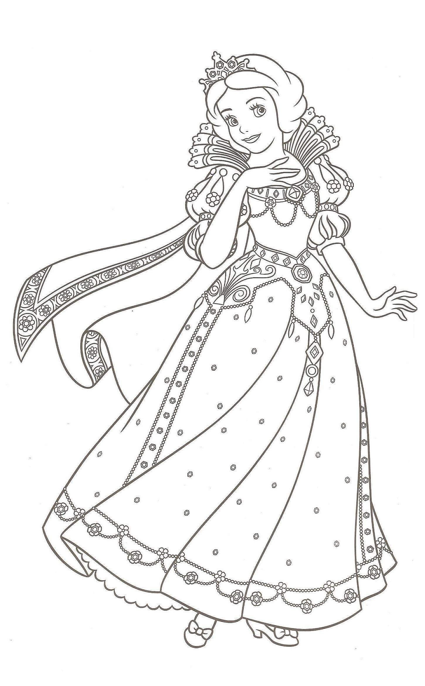 Dibujo de Hermosa Nieve Blanca 2 para Colorear