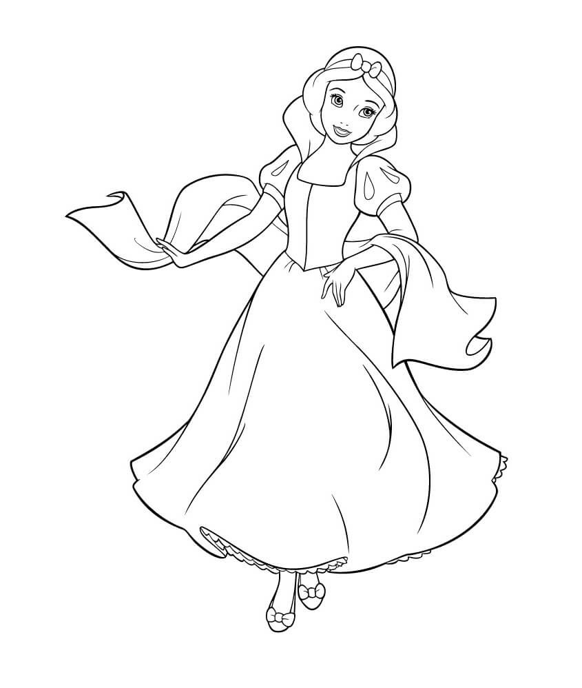 Dibujo de Paseo de Blancanieves para Colorear